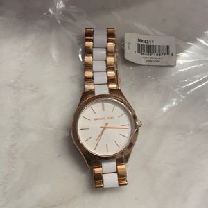 Micheal Kors Watch white and Rose Gold
